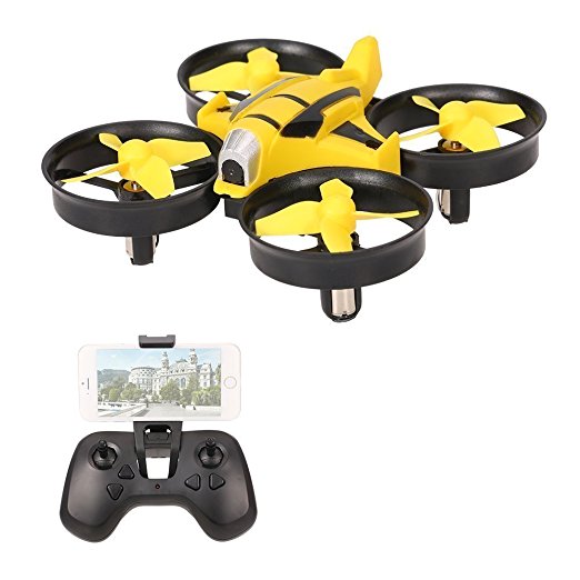 VOLTZ RC UFO Quadcopter Mini Drone with HD Camera, 2.4GHz 4 Channel 6 Axis Gyro with Altitude Hold and WIFI FPV- BONUS BATTERY INCLUDED (Yellow)