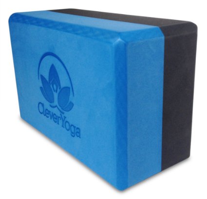 Clever Yoga Block 9"x6"x4" Made With The Best, Durable Eco Friendly Recycled Foam - Comes With Our Special "Namaste" Lifetime Warranty (1 Bi-Color Block)