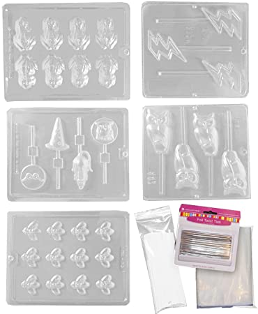 Harry Potter Chocolate Frog Mold Kit - Includes 5 Molds, 100 Sticks, 100 Bags, 50 Ties