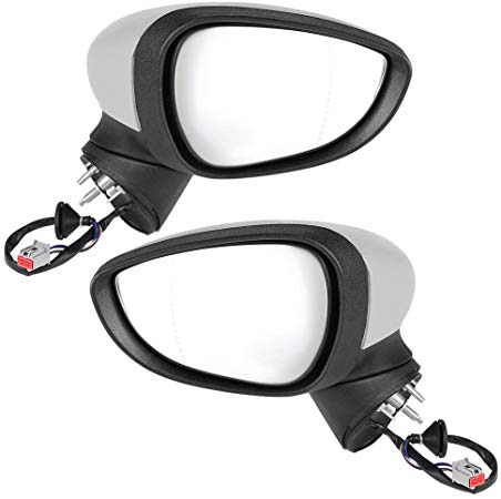 Pair Automotive Electric Complete Wing Door Mirror for 2008-2012 Ford Fiesta MK7 - Left & Right