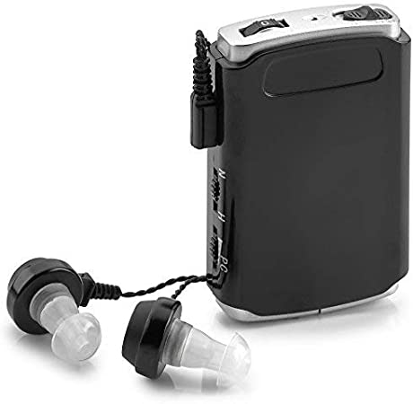 Sound Amplifier - Pocket Sound Voice Enhancer Device with Duo Mic/Ear Plus Extra Headphone and Microphone Set, Personal Hearing Amplifier Device by MEDca