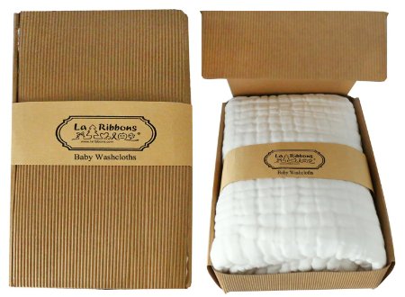 Laribbons Newborn Muslin Cotton Warm 43*45 inch and 10 Layers Baby Bath Towels Infant Blanket Toddler Shower Towel Diaper Liners, Super Water Absorbent,Super Soft,White