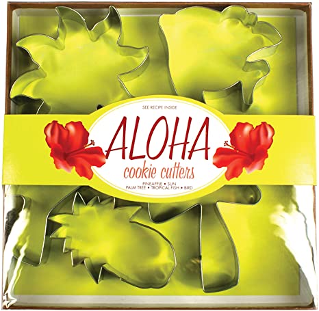 Fox Run 36019 Aloha Tropical Cookie Cutter Set, 5Piece, Silver