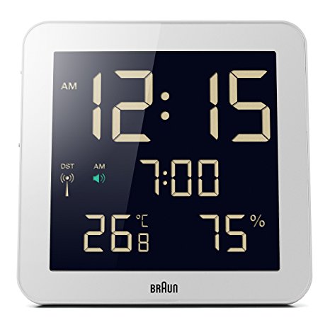 Braun BNC014WH-RC Temperature/Humidity Quartz Wall Clock