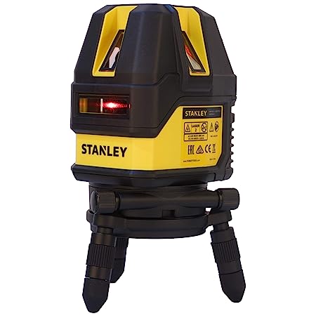 STANLEY STHT77514-1 Plastic Multiline Laser with 2*AA Batteries for Home, DIY & Professional Use, 1 Year Warranty, YELLOW & BLACK