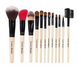 LOUISE MAELYS 12pcs Natural Professional Makeup Brushes Set Cosmetics with Eco-friendly Bag
