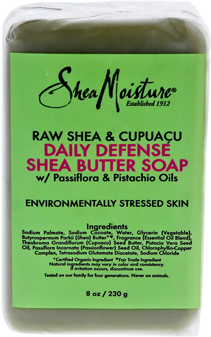 Shea Moisture Raw & Cupuacu Daily Defense Butter Soap Bar for Unisex, 8 Ounce