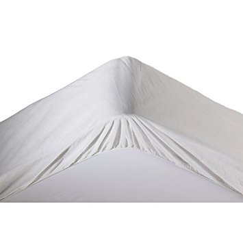 Mainstays Waterproof Fitted Vinyl Queen Mattress Protector, White