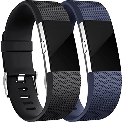 For Fitbit Charge 2 Bands(2 Pack), Maledan Replacement Accessory Wristbands for Fitbit Charge 2 HR, Large Small