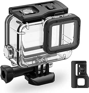 Waterproof Housing Case for GoPro Hero 2018/7/6/5 Black, 147ft/45m Underwater Dive Go Pro Protective Case Shell with Mount & Thumbscrew with an Extra Clip