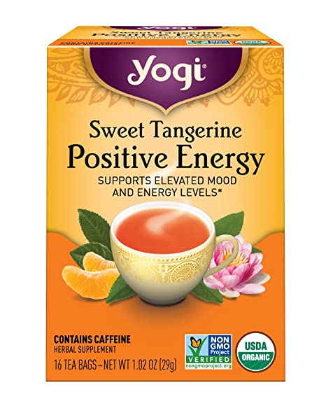 Yogi Tea - Sweet Tangerine Positive Energy (4 Pack) - Supports Elevated Mood and Energy Levels - 64 Tea Bags