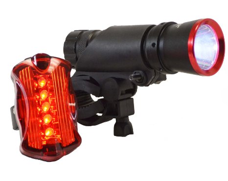 SafeCycler Bike Light with 5 LED Tail Light and Batteries