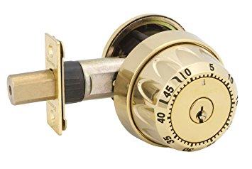 Master Lock DSNRN1003PBOX Nightwatch Combination Deadbolt with Bump Stop Cylinder, Bright Brass