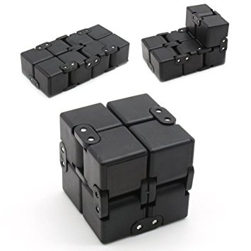 Fidget Cube in Style With Infinity Cube Pressure Reduction Toy - Infinity Turn Spin Cube Edc Fidgeting - Killing Time Toys Infinite Cube For ADD, ADHD, Anxiety, and Autism Adult and Children(Black)