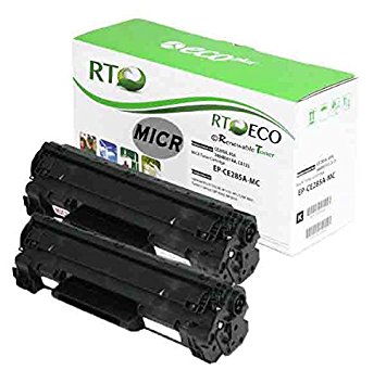 Renewable Toner 85A CE285A Compatible MICR Toner Cartridge for Check Printing 2-Pack for HP LaserJet P1102 P1102w P1109w M1212nf mfp M1217nfw