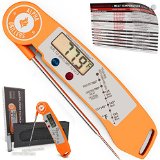Alpha Grillers Ultra Fast Instant Read Digital Cooking Thermometer With BBQ Internal Meat Temperature Chart Spring Loaded Thermabud