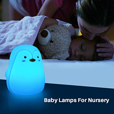 Penguin Gifts,GoLine Night Light for Kids,Baby Lamps for Nursery,Toys for 3-8 Year Old Boys Girls,Kids Night Lights for Bedroom,Cute Silicone LED Nightlights for Children,Rechargeable.