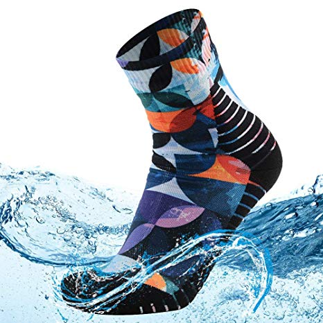 MEIKAN 100% Waterproof Socks, Unisex Digital Printing Breathable Hiking Trekking Ski Wading Socks