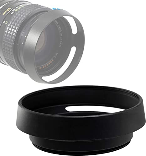 Fotasy 46mm Metal Curved Lens Hood, 46mm Vented Hood, 46mm Lens Hood for Fuji Leica Leitz Panasonic Olympus Panasonic Sony Lens, 46mm Screw-in Lens Hood