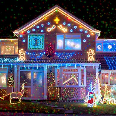 Christmas Lights Projector – 10 Piece Pattern Multicolor Rotating Led Xmas light For Outdoor Decoration and Year Round Festivities From Novapolt.