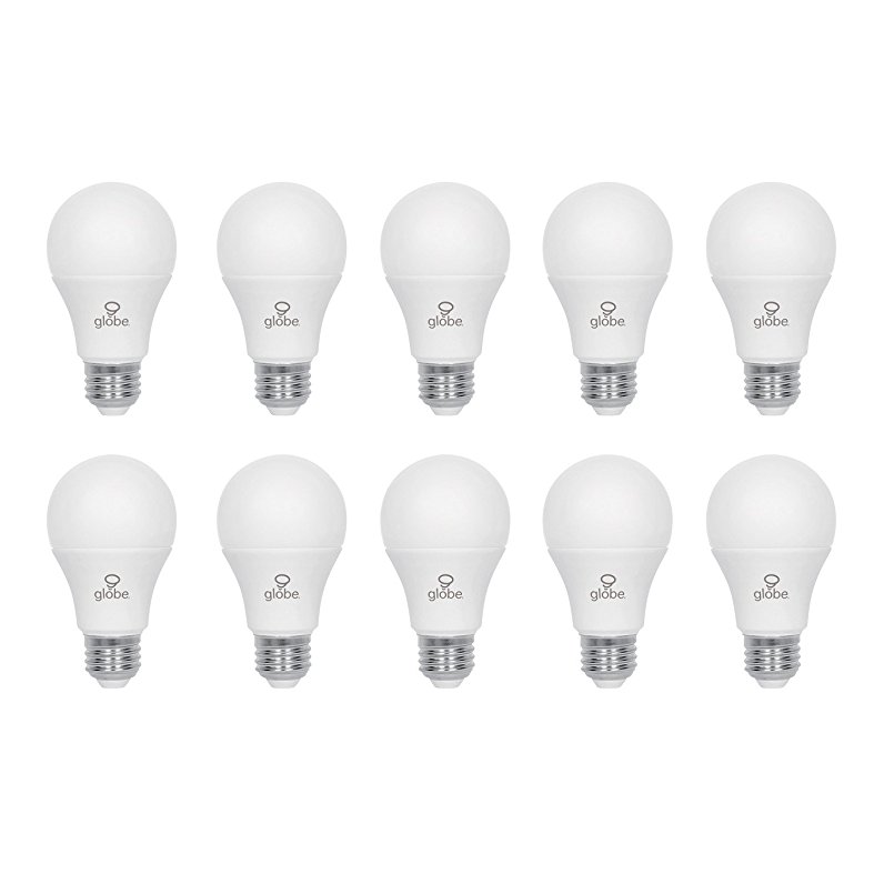 Globe Electric 60W Equivalent Daylight (5000K) A19 LED Light Bulb, 10-Pack, E26 Base, 800 Lumens, 31005