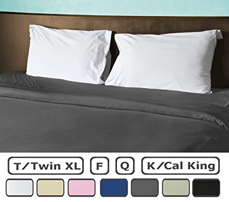 American Pillowcase 100% Brushed Microfiber Flat Sheet - Queen, Gray