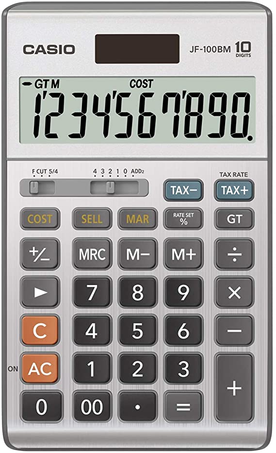 Casio Standard Function Calculator, Silver (JF-100BM)