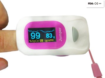 Jumper Pulse Oximeter with Heart Frequency Display - Pink