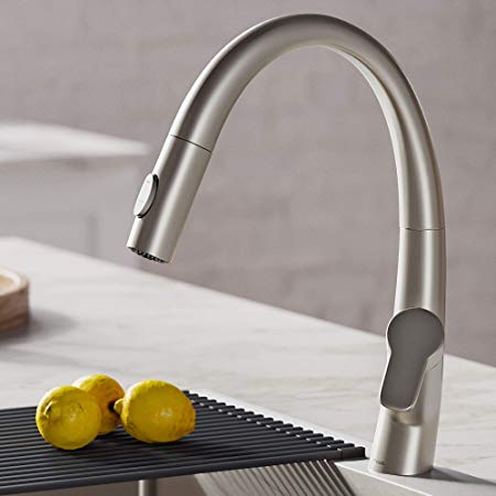 KRAUS Arqo Stainless Steel Pull Down Kitchen Faucet with Reach Technology, KPF-2522SS