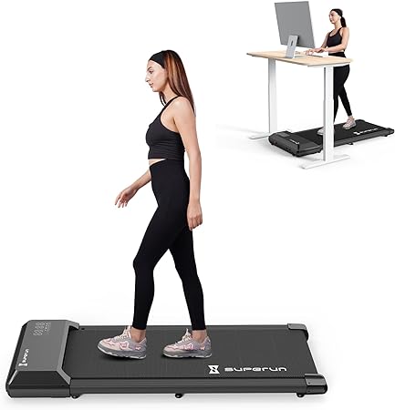 Superun Walking Pad, 2 in 1 Under Desk Treadmill, Walking Pad Treadmill Under Desk with 300lbs Capacity, Treadmills for Home and Office Free Installation with Remote Control