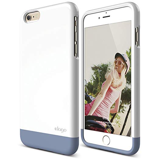 iPhone 6 Plus Case, elago [Glide][White / Royal Blue] - [Mix and Match][Premium Armor][True Fit] - for iPhone 6 Plus Only