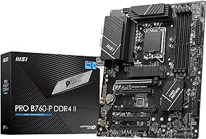 MSI PRO B760-P DDR4 II Carte Mère, Micro-ATX - Pour Processeurs Intel Core 14e, 13e & 12e Génération, LGA 1700 - DDR4 Memory Boost 5333 MHz/OC, Slots PCIe 4.0 x16, M.2 Gen4, 2,5G LAN