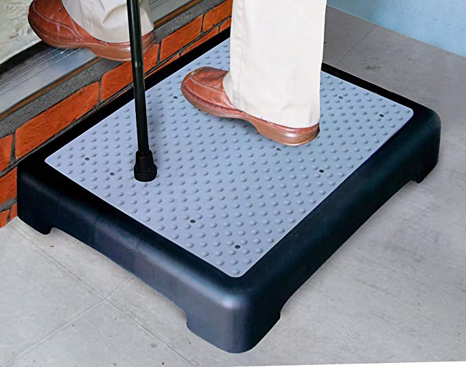 Instant Height Non Slip Outdoor Step Half Step instantly reduces height of doorsteps. Mobility Aid.