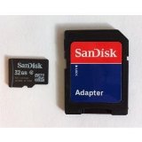 SanDisk 32GB MicroSDHC High Speed Class 4 Card with MicroSD to SD Adapter