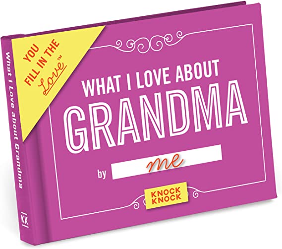 Knock Knock 50073 What I Love about Grandma Fill in the Love Book Fill-in-the-Blank Gift Journal,4.5 x 3.25-Inches