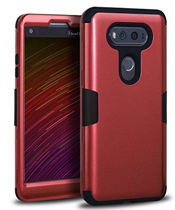 TOPSKY Phone Case For LG V20, Three Layers with Extreme Heavy Duty Protection, Shockproof and High Impact Resistant Hybrid Protective Cover Case For LG V20, Red Black