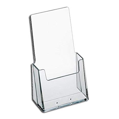 Source One 6 Pack Premium Counter Top TriFold 4-Inch Wide Acrylic Brochure Holder (S1-6P-TPtri)