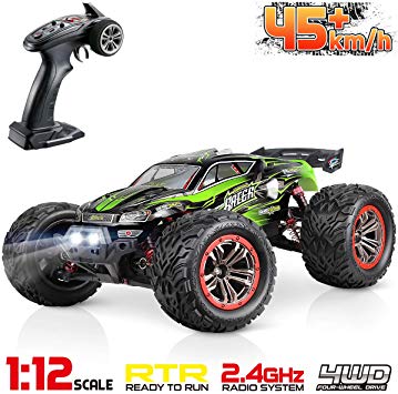 Hosim Large Size 1:12 Scale High Speed 45km /h 4WD 2.4Ghz Remote Control Truck 9156, Radio Controlled Off-Road RC Car Electronic Monster Truck R/C RTR Hobby Grade Cross-Country Car (Green)