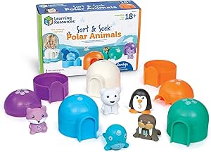 Learning Resources Sort & Seek Polar Animals, Toddler Activities, Educational Toy Set Color, Teaching Toys, 15 Pieces, Age 18 Months  Gifts for Boys and Girls