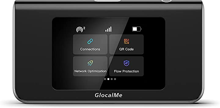 GlocalMe Mini Turbo 4G LTE Mobile Hotspot, No SIM Card Needed, Portable WiFi Hotspot Unlock Device for Home or Travel in 140  Countries,Smart Local Network Auto-Selection,with US 8GB & Global 1GB Data