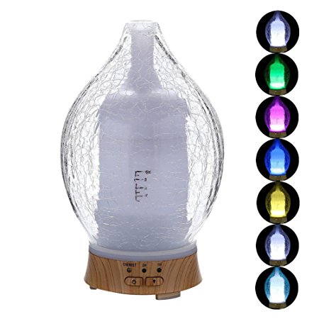 3E Home 30-2300 Cool Mist Humidifier Ultrasonic Essential Oil Diffuser (Transparent glass cover)