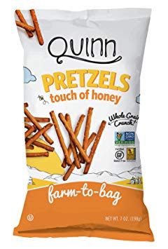 Quinn Snacks Non-GMO and Gluten Free Pretzels, Touch of Honey, 3 Count