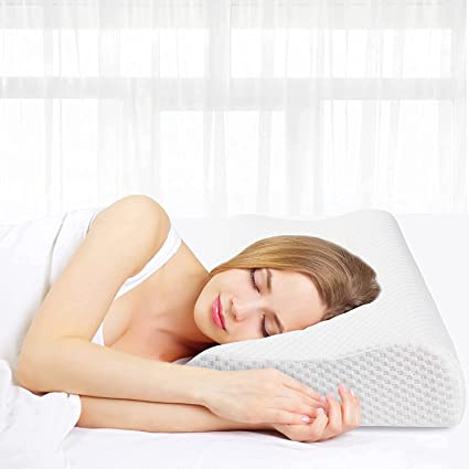Memory Foam Pillow Cervical Contour Memory Foam Pillow,Orthopedic Pillow for Neck Pain,Orthopedic Contour Pillow Support Stomach,Standard Ultra Plush Gel Pillow (COUNTOR_Pack Off_1)
