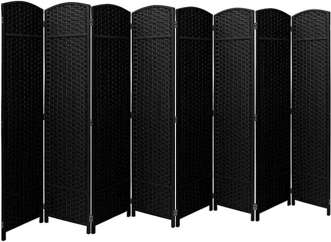 Sorbus Room Divider Privacy Screen, 6 ft. Tall Extra Wide Foldable Panel Partition Wall Divider, Double Hinged Room Dividers and Folding Privacy Screens (Black)