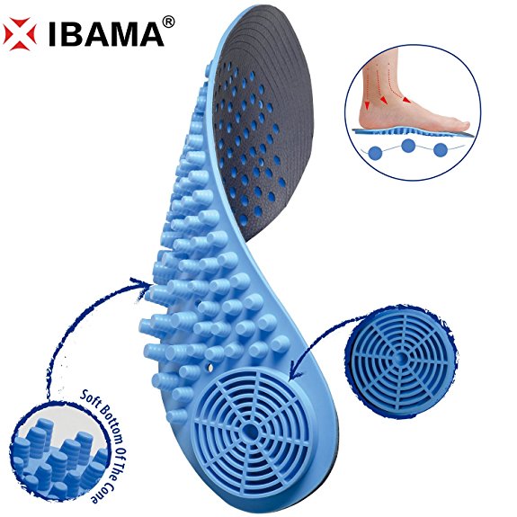 IBAMA Comfort Massage Insoles, Foot Pressure Relief, Maximum Comfort and Shock Absorption for Sports, Athletics, Leisure, Work and Play 1 Pair