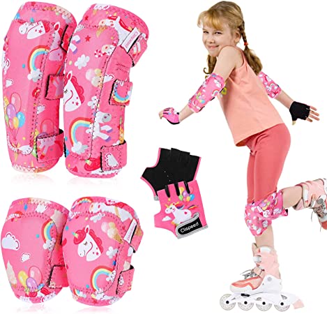 CLISPEED Knee Pads for Kids,Toddler Sports Protective Gear, Kids Knee and Elbow Pads with Bike Gloves for Outdoor Activities Skating Biking Skiing Skateboarding Scooter(2-8 Years)