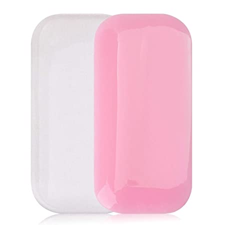 4 Pcs Rectangle Eyelash Extension Pad Silicone False Lash Eyelash Stand Tray Holder Forehead Sticker for Eyelash Extension Supplies (2 Clear & 2 Pink)