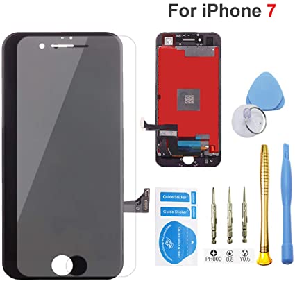 for iPhone 7 Screen Replacement Black LCD Display 3D Touch Screen Digitizer Frame Assembly Full Set with Free Tools and Professional Glass Screen Protector for iPhone 7 (4.7 inches) (7 Black)