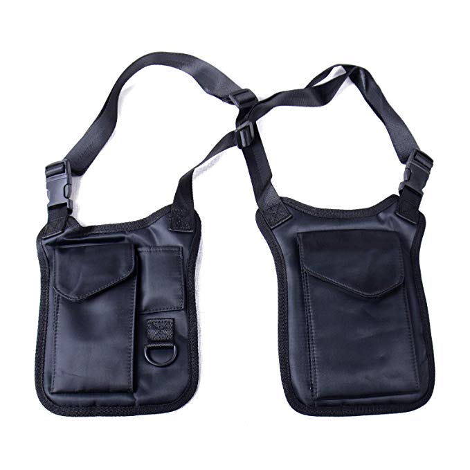 Anti-Theft Hidden Underarm Strap Wallet Holster Bag Leisure Nylon Double Shoulder Pocket Sport Vest Outdoors (Black)