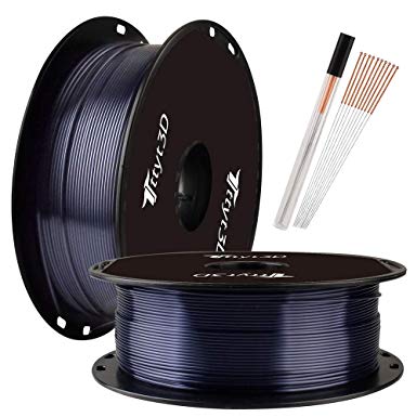 TTYT3D 3D Printer Shiny Silk Metal Sparkle Black PLA Filament, 1.75mm 3D Printing Material 1Kg Spool Widely Compatible FDM 3D Printers